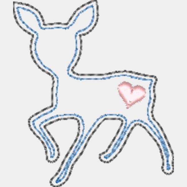 Fawn with heart line art Thumbnail