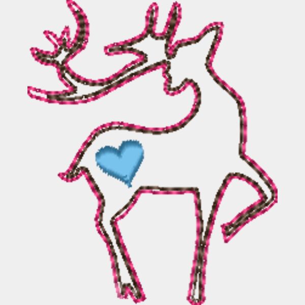 Deer with heart line art Thumbnail