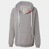 Women's Sueded V-Neck Hooded Sweatshirt Thumbnail