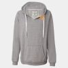 Women's Sueded V-Neck Hooded Sweatshirt Thumbnail