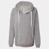 Women's Sueded V-Neck Hooded Sweatshirt Thumbnail