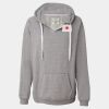 Women's Sueded V-Neck Hooded Sweatshirt Thumbnail