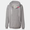 Women's Sueded V-Neck Hooded Sweatshirt Thumbnail