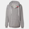 Women's Sueded V-Neck Hooded Sweatshirt Thumbnail