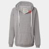Women's Sueded V-Neck Hooded Sweatshirt Thumbnail