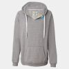 Women's Sueded V-Neck Hooded Sweatshirt Thumbnail