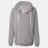 Women's Sueded V-Neck Hooded Sweatshirt Thumbnail