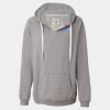 Women's Sueded V-Neck Hooded Sweatshirt Thumbnail