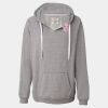 Women's Sueded V-Neck Hooded Sweatshirt Thumbnail