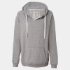 Women's Sueded V-Neck Hooded Sweatshirt Thumbnail
