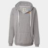 Women's Sueded V-Neck Hooded Sweatshirt Thumbnail