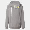 Women's Sueded V-Neck Hooded Sweatshirt Thumbnail