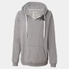 Women's Sueded V-Neck Hooded Sweatshirt Thumbnail
