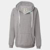 Women's Sueded V-Neck Hooded Sweatshirt Thumbnail